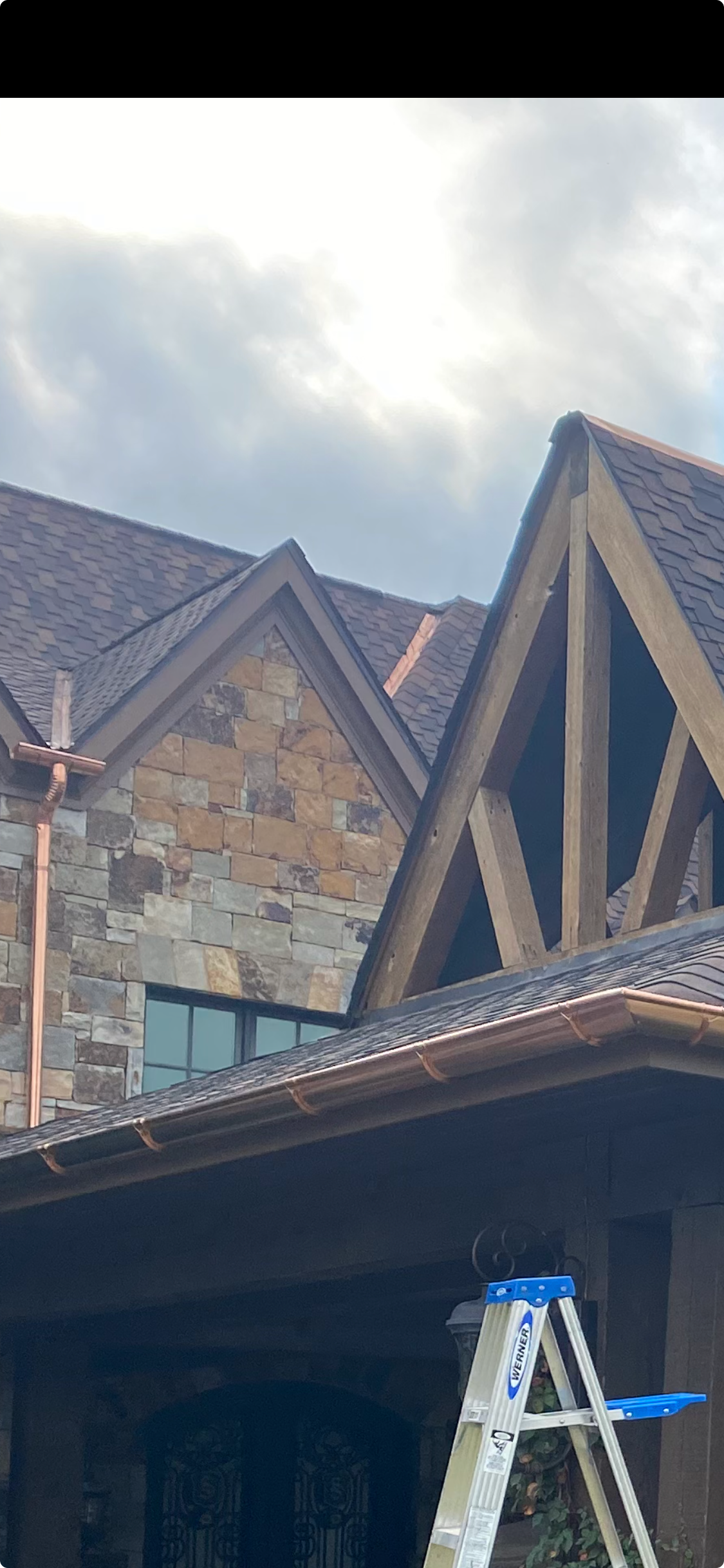 Seamless gutter installation job — Westbrook Roofing and Remodeling