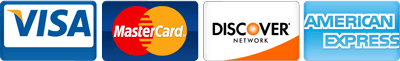 We accept Visa, MasterCard, Discover, and American Express