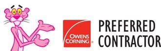 A group of logos for owens corning, premier construction and pinnacle.